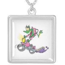 biker chick froggy frog animal cartoon jewelry