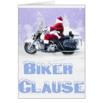 biker clause greeting card