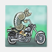 Biker Dillo Refrigerator Magnets