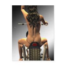 Biker girl postcards