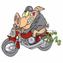 biker hog pig motorcycle bike cartoon photo sculptures