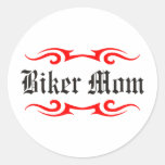 Biker Mom Round Stickers