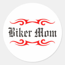 Biker Mom Round Stickers