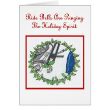Biker Oriented Ride Bell Holiday Spirit Greeting Greeting Card