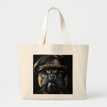 Biker Pug Canvas Bags