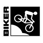biker radfahrer bike mtb mountainbike downhill postkarte