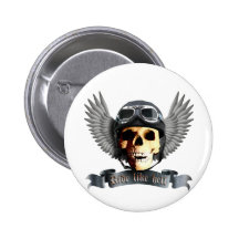 Biker Skull A Anstecknadelbuttons