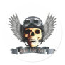 Biker Skull A Runde Sticker