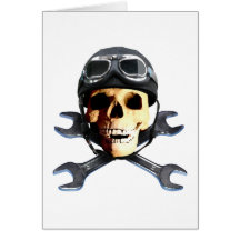 Biker Skull B Grußkarten