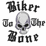 Biker To The Bone Skull Embroidered Shirt