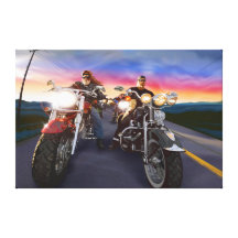 Bikers 1 Wrapped Canvas Stretched Canvas Print