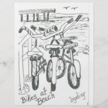 Bikes at beach flyer design