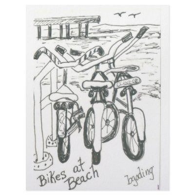 Bikes at beach letterhead design by Flags1