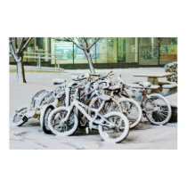 Bikes in Snow posters