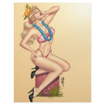 Bikini Blonde Pin-up Girl with Flowers by Al Rio letterhead