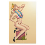 Bikini Blonde Pin-up Girl with Flowers by Al Rio stationery