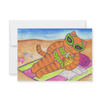 Bikini Cat Summer Invitations