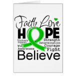 Bile Duct Cancer Typographic Faith Love Hope Greeting Cards
