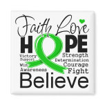 Bile Duct Cancer Typographic Faith Love Hope Refrigerator Magnets