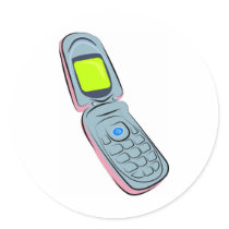 bile Phone Round Sticker