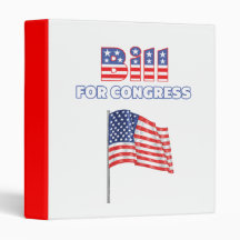 Bill for Congress Patriotic American Flag Vinyl Binders