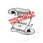 Bill Of Rights Void Where Prohibited Round Stickers