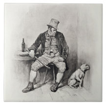 Bill Sykes and his dog, from 'Charles Dickens: A G Ceramic Tile