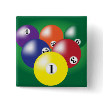 Billiard Background Pinback Button