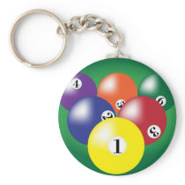 Billiard Background Keychain