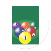 Billiard Background Round Sticker