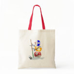Billiard Ball Snowman Christmas Tote Bags