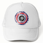 Billiard Red Blue And White Mesh Hats