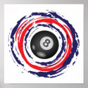 Billiard Red Blue And White posters