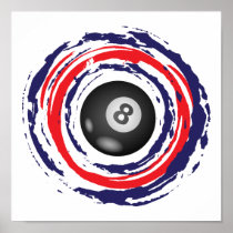 Billiard Red Blue And White