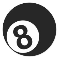 Billiards - 8-Ball Round Stickers