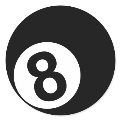 Billiards - 8-Ball Round Stickers by Thinkdifferent