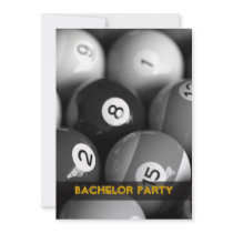 Billiards Bachelor Party Invitation Cards
