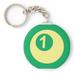 Billiards Ball Number One Logo Key Chains