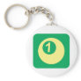 Billiards Ball Number One Logo Keychain