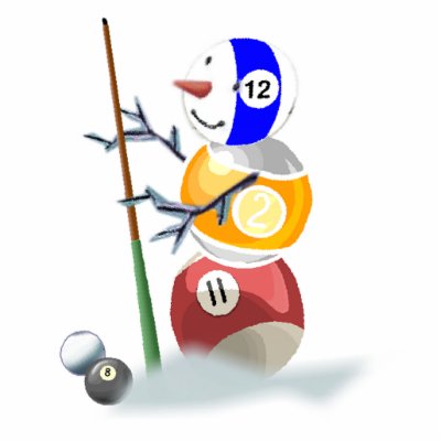 Billiards ball snowman Christmas Ornament Photo Cut Outs by TheSportofIt