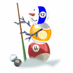 Billiards ball snowman Christmas Ornament photo sculptures