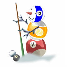 Billiards ball snowman Christmas Ornament Photo Cut Outs