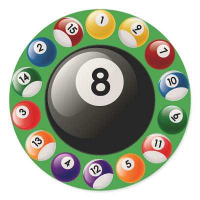 BILLIARDS BALLS STICKER by dgpaulart