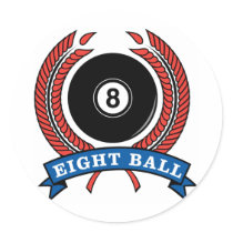 Billiards Eight Ball Round Sticker