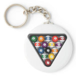 Billiards / Pool Balls with Drop Shadow: Key Chains