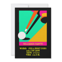 BILLIARDS ~ POOL PARTY INVITATION ~EZ TO CUSTOMIZE