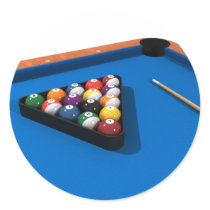 Billiards / Pool Table: Blue Felt: