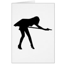 Billiards - Sexy Woman Greeting Cards