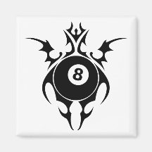 billiards. tribal. fridge magnet