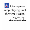 - Billie Jean King / Tennis Star Quote t-shirts